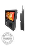 Black Color Order Payment Thermal Printer Kiosk 15.6 Inch 1920x1080P Resolution