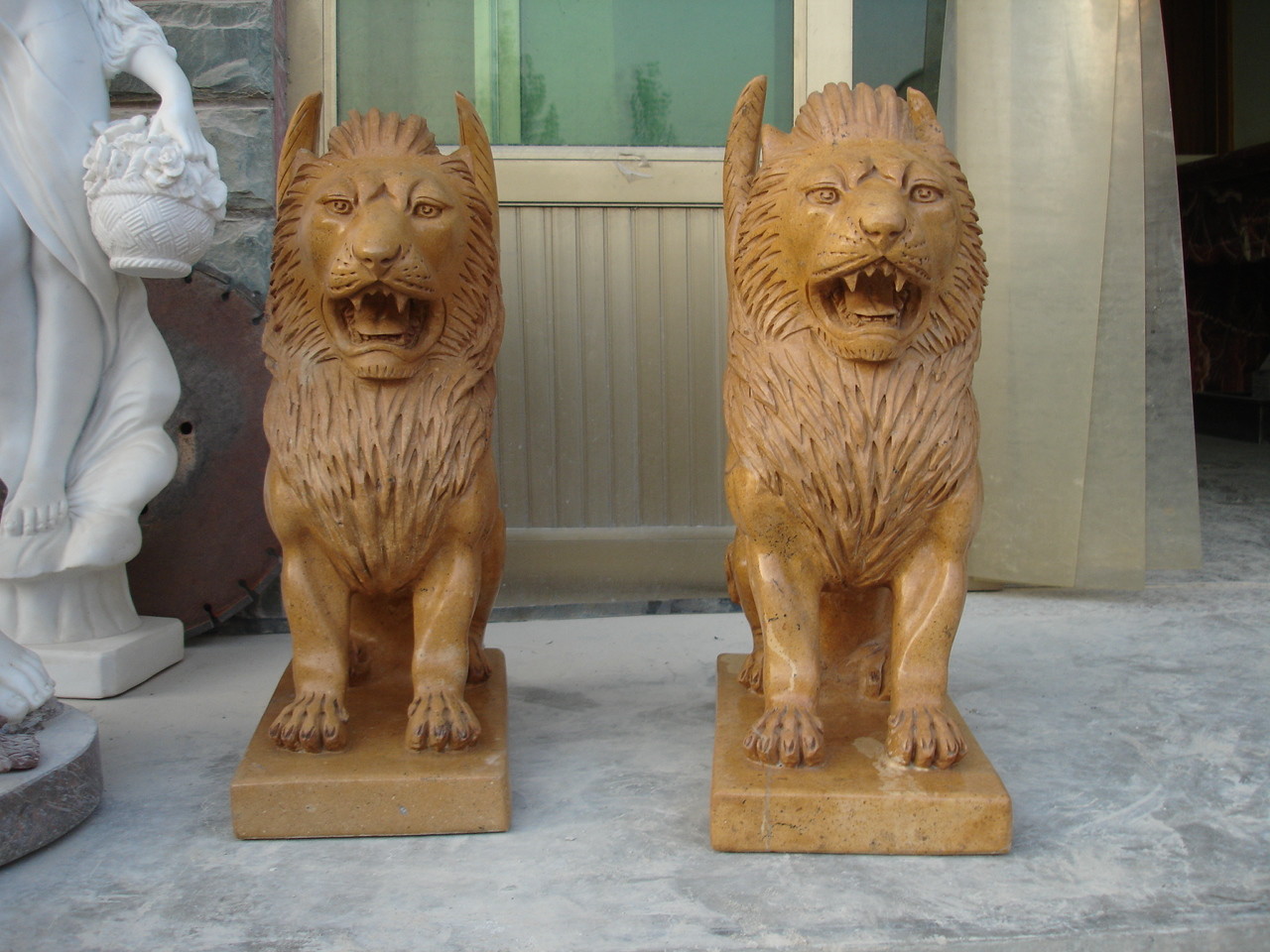 Porch Decoration Odm Marble Lion Statue Stone Carving Sculpture
