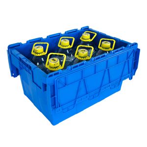 Heavy Duty Logistic Nestable Stackable Plastic Storage Moving Boxes with Folding