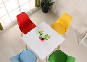 China Linen Husk Genuine PU Dining Chair With Curved Backrest Design factory