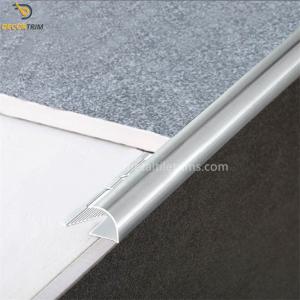 China Chrome Silver Metal Tile Trims 7/16 Quarter Round Open Edge factory