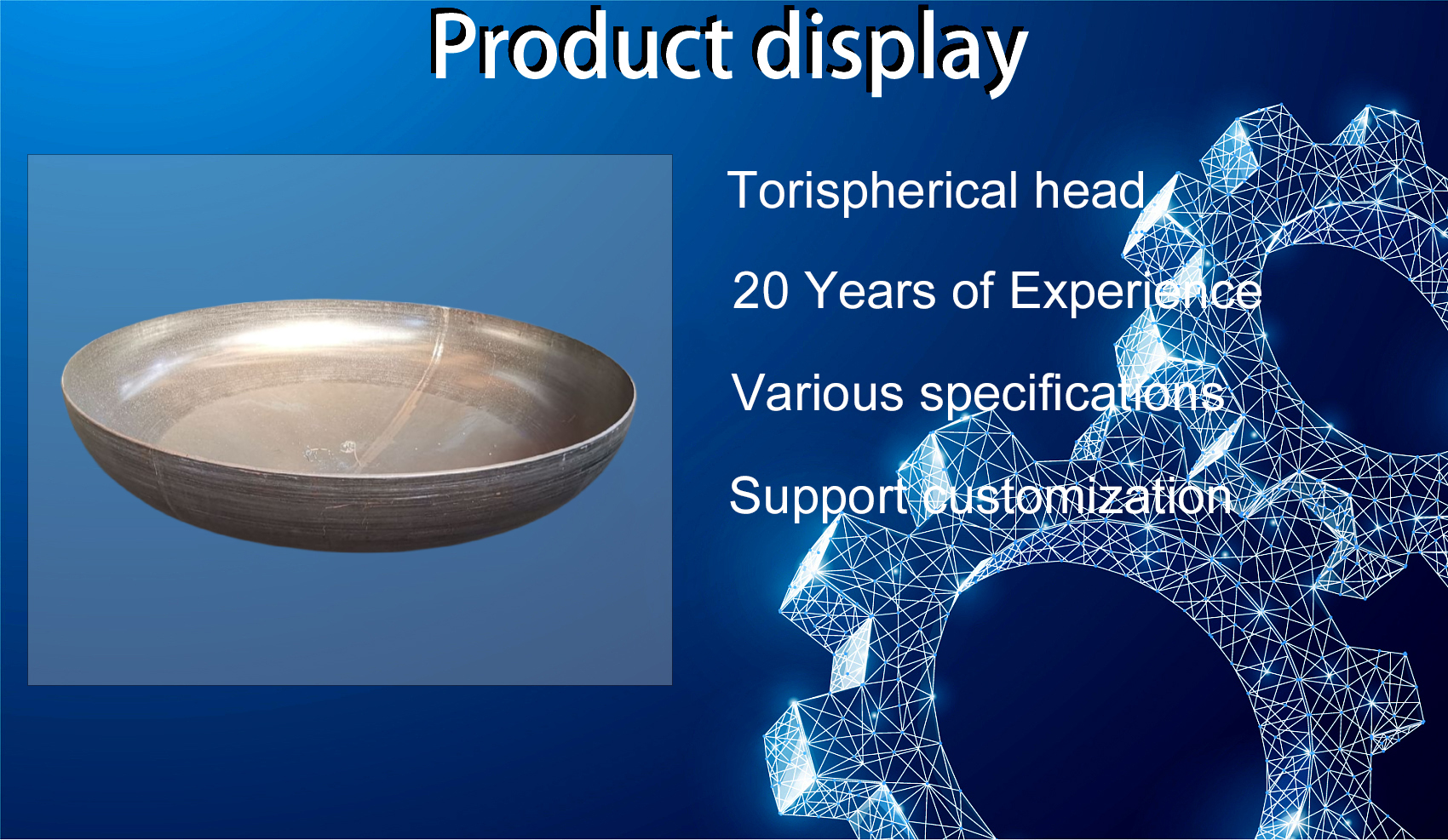 Hexagon/Round Head Code Customized Stainless Steel 304l Elliptical Torispherical Dished Head