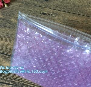 China Flat bottom zip lock tin tie food packaging aluminum foil bubble bag, Air Bubble Plastic Packing Bag, Shock Proof Slider factory