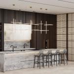 Furniture Manufacturer Modern Design Marble Counter Top Kitchen Restaurant