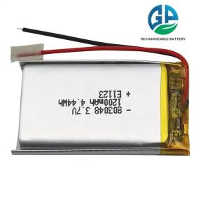 China KC Approved Lipo Battery 803048 3.7V 1200mAh 4.44wh Rechargeable Li-Polymer Battery factory