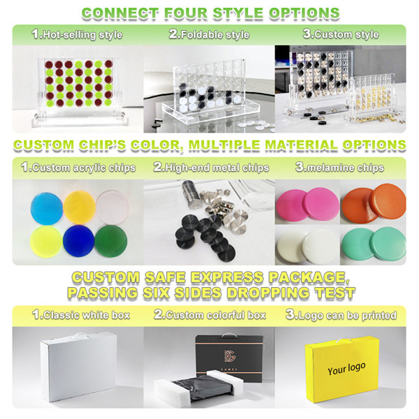 Custom Color Jumbo White Acrylic Connect Four in a Row
