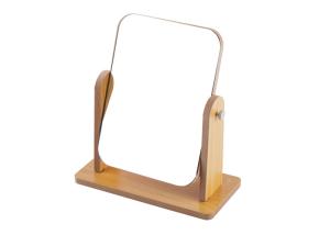 China Rotatable Rectangular Cosmetic Table Mirror Beech Wooden Desktop Mirror 9 X 24cm factory