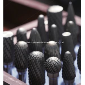 Double Cut Solid Round Taper Shape Carbide Burr for Dremel Tools Grinding and