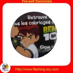 Eco-friendly promotional Tin / plastic / metal pin, Button 3D Flashing Badges