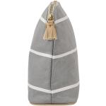 Personalized Blue Stripe Cotton Canvas Cosmetic Bag Bag
