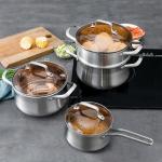 Factory Kitchen 304 Stainless Steel Steamer Pot Soup Pot Milk Pot Cooking Ware