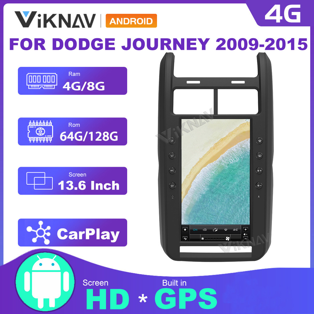 13.6 Inch Wireless Carplay Head Unit Car Radio Stereo For Dodge Journey 2009-2015 Android