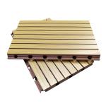 3D Grooved Wooden Acoustic Ceiling Tiles / Soundproof Decorative Wall Panels