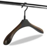 SGS Wooden Pattern Black Metal Coat Hanger For Wardrobe
