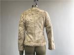 Ladies' Short Faux Fur Coat Blonde Color Collarless Comfortble Feeling TW68773