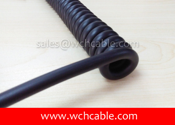 UL Curly Cable, AWM Style UL21525 12AWG 9C VW-1 80°C 90V, PP / TPU