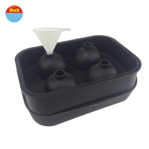 China Large 100% BPA Free Food Grade Silicone Ball Maker Chocolate Nut Cake Sugar Mold 3D Skull Ice Cube Mold Tray for Whiskey factory