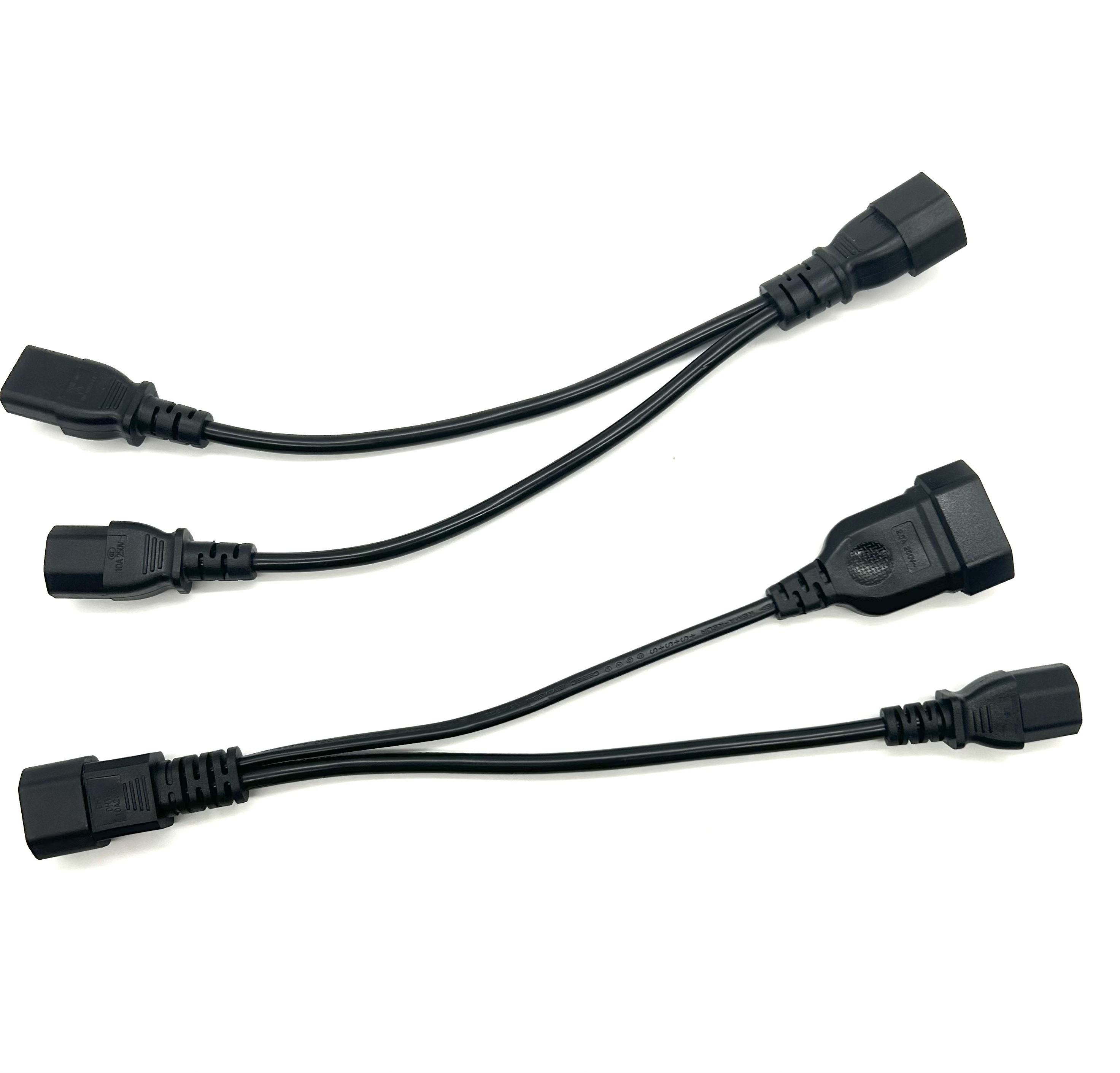 Y Type Splitter Power Adapter C14 To C13+Eu 2 Pin Female Plug 220V Extension Cables C14 Plug adapter For Electric
