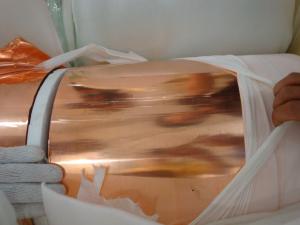 China 0.015mm Cu + 0.023mm PET X 380mm T2 Laminated Copper Foil For Cable Shield factory