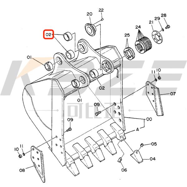 KBZE 4205109 HITACHI EXCAVATOR BUCKET BUSH FOR EX400 EX550 EX600 ZAX470 ZAX500 ZAX520