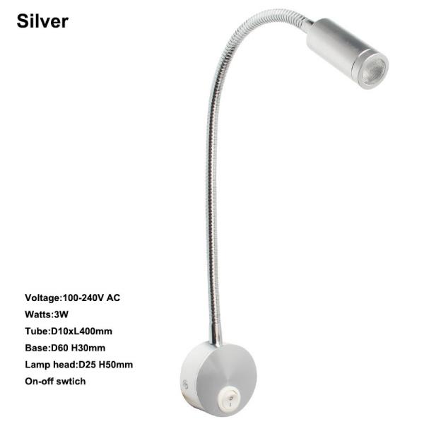 3W manufacturer Snake lamp Bedside Reading wall lamp Hotel Headboard lighting bed Wall Lamp Gooseneck Light