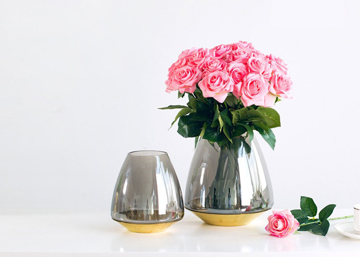 Modern Glass Vase Simple Style Creative Geometric Shape Mouth Blowing Craft