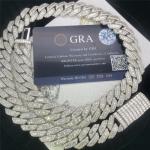 Hip Hop Miami Hip Hop Jewelry VVS 3ROW Moissanite Cuban Link Necklace