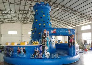 China Blue Kids Frozen Inflatable Climbing Wall Type PVC Material Inflatable Sports Arena factory