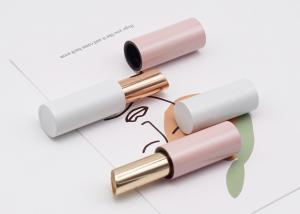 China Pink Slim Empty Lipstick Container Tube Cylinder White Aluminum factory