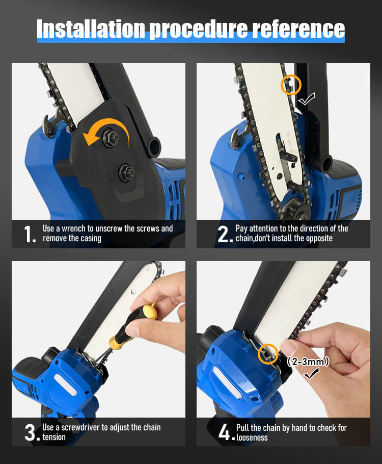 Ce Efficient Small Handheld Battery Chainsaw Portable With 8 Inches Chain Length