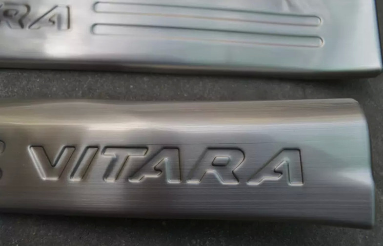 Inner And Outer Side Door Sill Plates For Suzuki Vitara 2015 , Stainless Steel Material