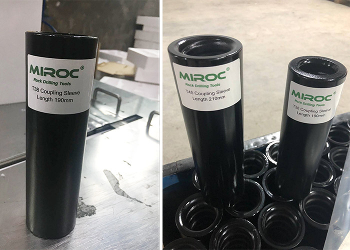T45 Thread Coupling Sleeve Full Bridge 210mm Connection Drill Rod For Breach Drilling