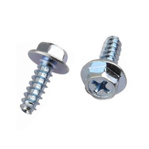 China Zinc Plated Hex Phillips Head With Washer Flang Tapping Screws on sale