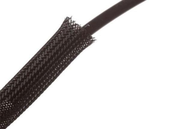 Pet Electrical Wrap Around Braided Sleeving , Wire Protection Sleeve Fire