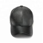 Color Blank Pu Leather 6 Panel Baseball Cap For Women Unconstructed Style