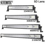 5D Lens 22" 32" 42" 50 Inch 3 Row Straight Curved Led Bar Light For Car 4x4 Off