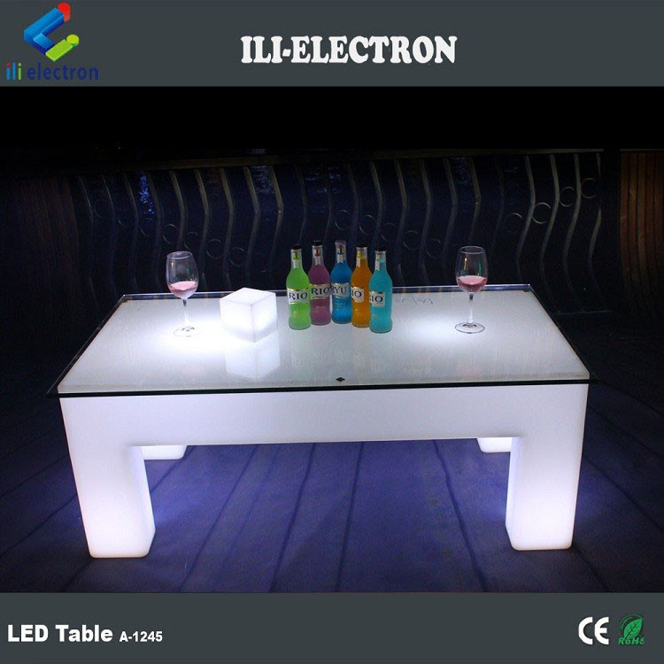 4 Legs LED Light Cocktail Table , 16 Colors Changing LED Glow Table Remote Control