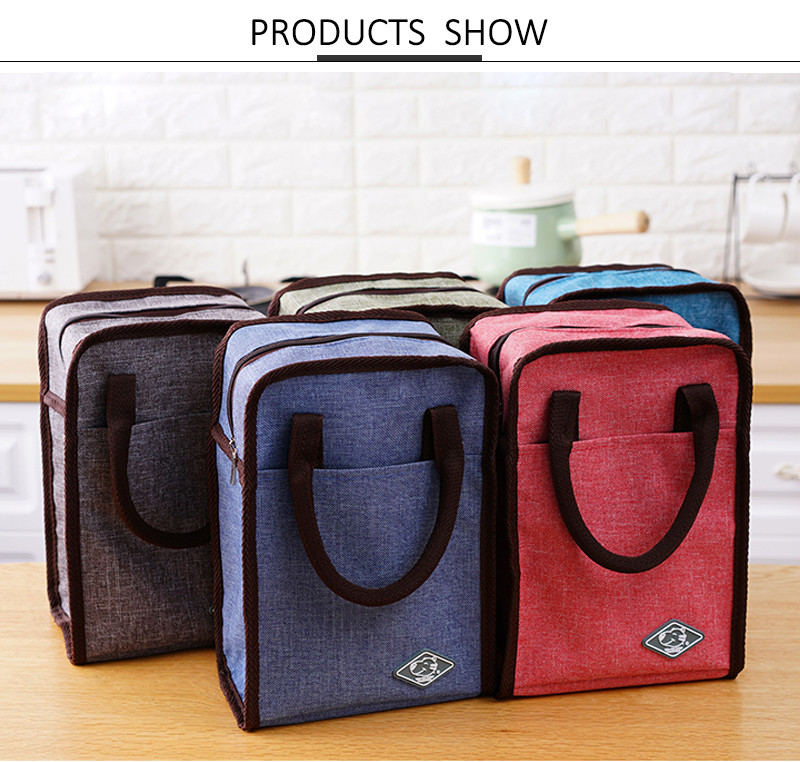600D Polyester L18.5cm Insulated Lunch Cooler Bags