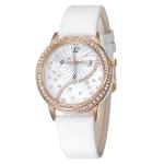 10mm White Leather Strap Quartz Watch White Genuinle Leather Band