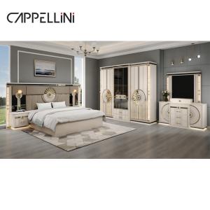 China Modern Luxury Wood King Size Leather Bed Sets Double Master Room Home Queen Full Mdf Wooden Bedroom Furniture Set factory