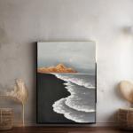 Hand Painted Modern Wall Art 3d Sea Wave Texture Sand Beach Abstract Relief