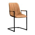 Leather Seater Black Metal Leg Z Armrest Modern Leisure Chair