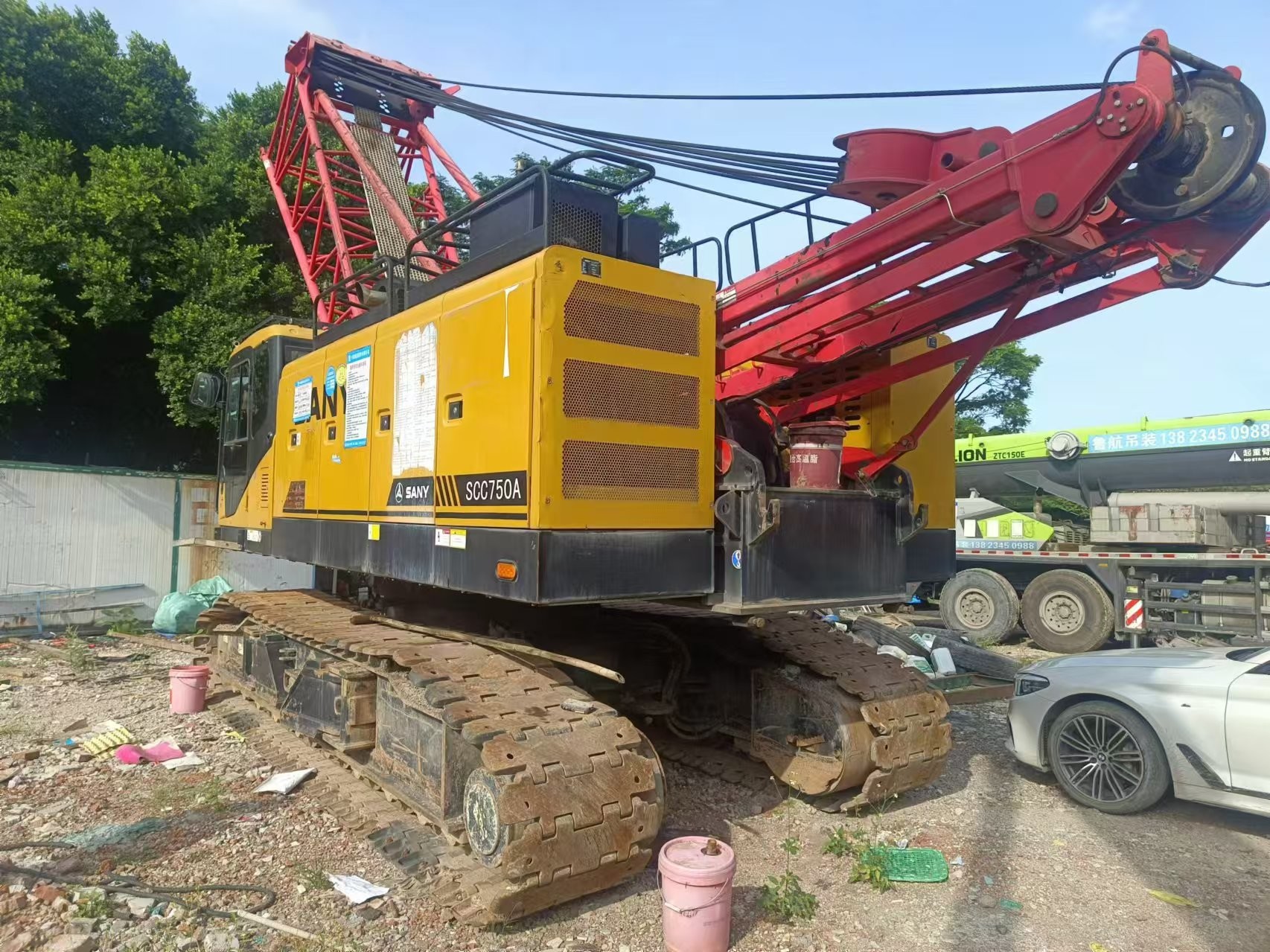 2019 Used Hydraulic Crawler Crane 75 Tons with Five-Arm Jib