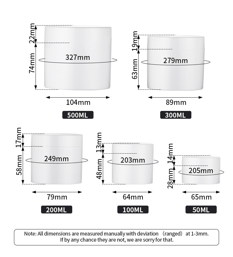 ODM Empty Plastic Cosmetic Jars 400ml Capacity PP Material Airless