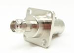 BNC to SMA 4 Holes Flange Mount 50Ohm RF Connector Adapter