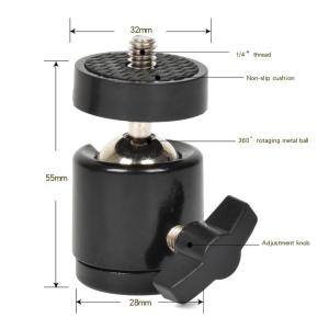 China 1/4 Inch Screw 360 Rotating Camera Ball Head Tripod Accessories factory