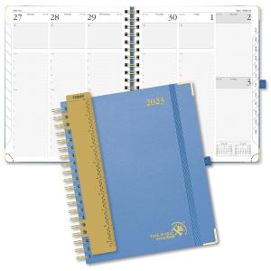 China Monochrome Inner Page Hardcover Spiral 2023 Planner Weekly Schedule Yearly Plan factory