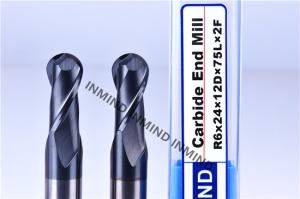 China Middle Speed 2 Flute Carbide Ball Nose End Mill With 0.8 UM Grain Size factory