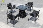 Modern Black Rattan Balcony Furniture Waterproof Outdoor Table Chair Set