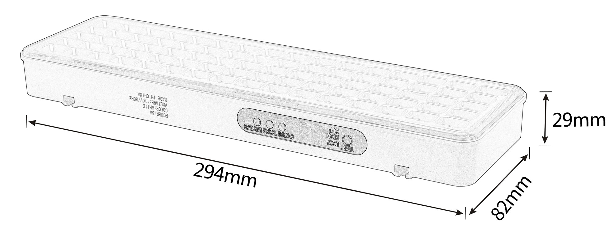 ABS PC Non Maintained LED Camping Light 6W 600Lm Wall Mounting